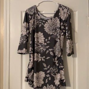 Maternity grey and white floral top